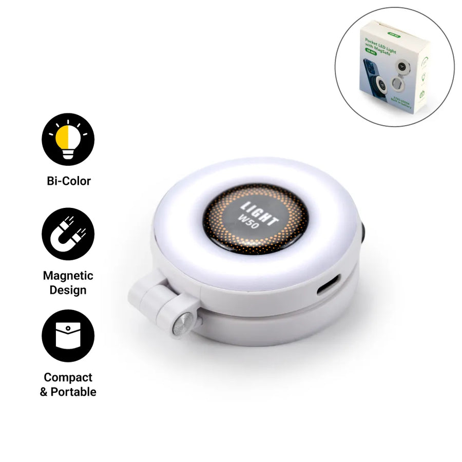 Custom Printed Pocket Selfie Ring Light With Magsafe, Bi - Color LED, 180° Flip Design | Exhibitions, Conferences, Corporate Events | Yalla Printing UAE