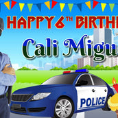Police Party Patrol" Personalized Birthday Banner - Law Enforcement Fun! - Yalla Printing
