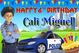 Police Party Patrol" Personalized Birthday Banner - Law Enforcement Fun! - Yalla Printing