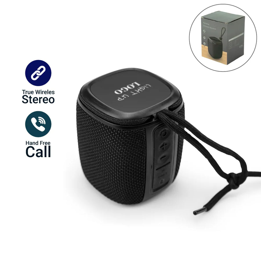 Custom Printed Portable Bluetooth Speaker With Light Up Logo And Lanyard - Portable Structure | Exhibitions, Conferences, Corporate Events | Yalla Printing UAE