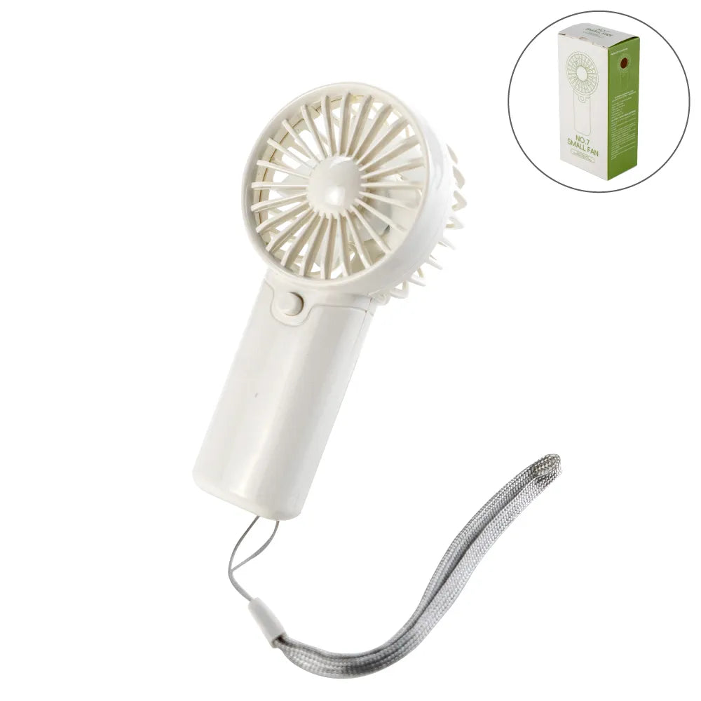 Custom Printed Portable Hand Fan With Lanyard Lace - White Color - Portable Structure | Corporate Award & Recognition Gift | UAE Delivery | Yalla Printing UAE