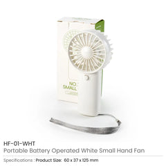 Custom Printed Portable Hand Fan With Lanyard Lace - White Color - Portable Structure | Corporate Award & Recognition Gift | UAE Delivery | Yalla Printing UAE
