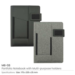 Custom Printed Portfolio Notebooks With Multi - Purpose Holder | Logo Branding Corporate Gift | UAE Delivery | Yalla Printing UAE