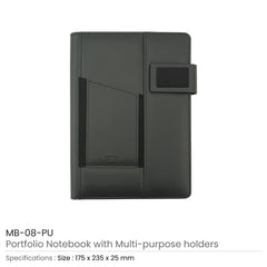 Custom Printed Portfolio Notebooks With Multi - Purpose Holder | Logo Branding Corporate Gift | UAE Delivery | Yalla Printing UAE