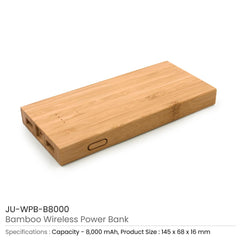 Bamboo Wireless Power Bank | Corporate Tech Gift – Yalla Printing UAE