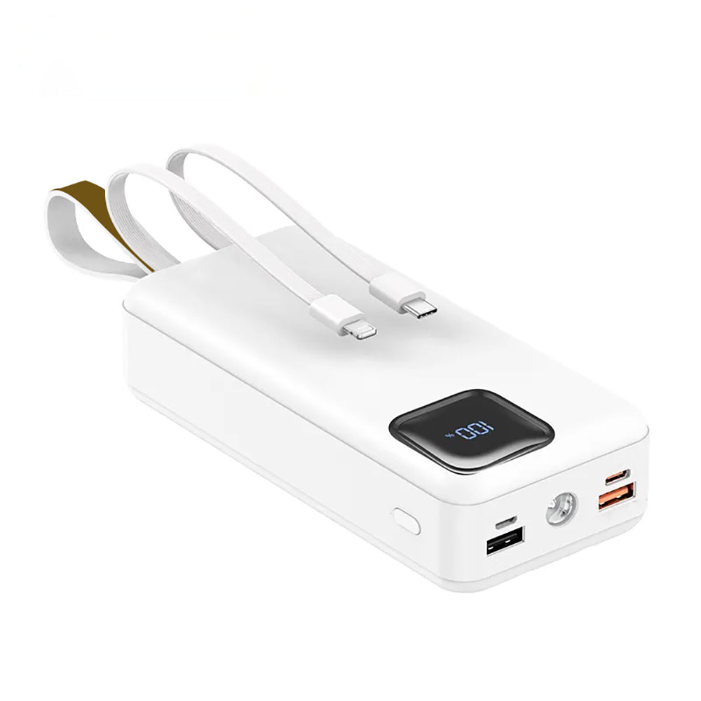 Custom Printed Fast Charging Powerbank 30, 000 Mah With Flashlight & Leather Strap | Logo Branding Corporate Gift | UAE Delivery | Yalla Printing UAE