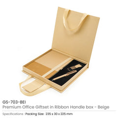 Custom Printed Premium Office Gift Set With Ribbon Handle Box | Custom Packaging Printing | Free Design Support | Yalla Printing UAE