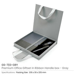 Custom Printed Premium Office Gift Set With Ribbon Handle Box | Custom Packaging Printing | Free Design Support | Yalla Printing UAE