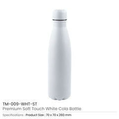 Custom Printed Premium Soft Touch Matt Cola Bottles in Stainless Steel 500ml | Custom Packaging Printing | Free Design Support | Yalla Printing UAE