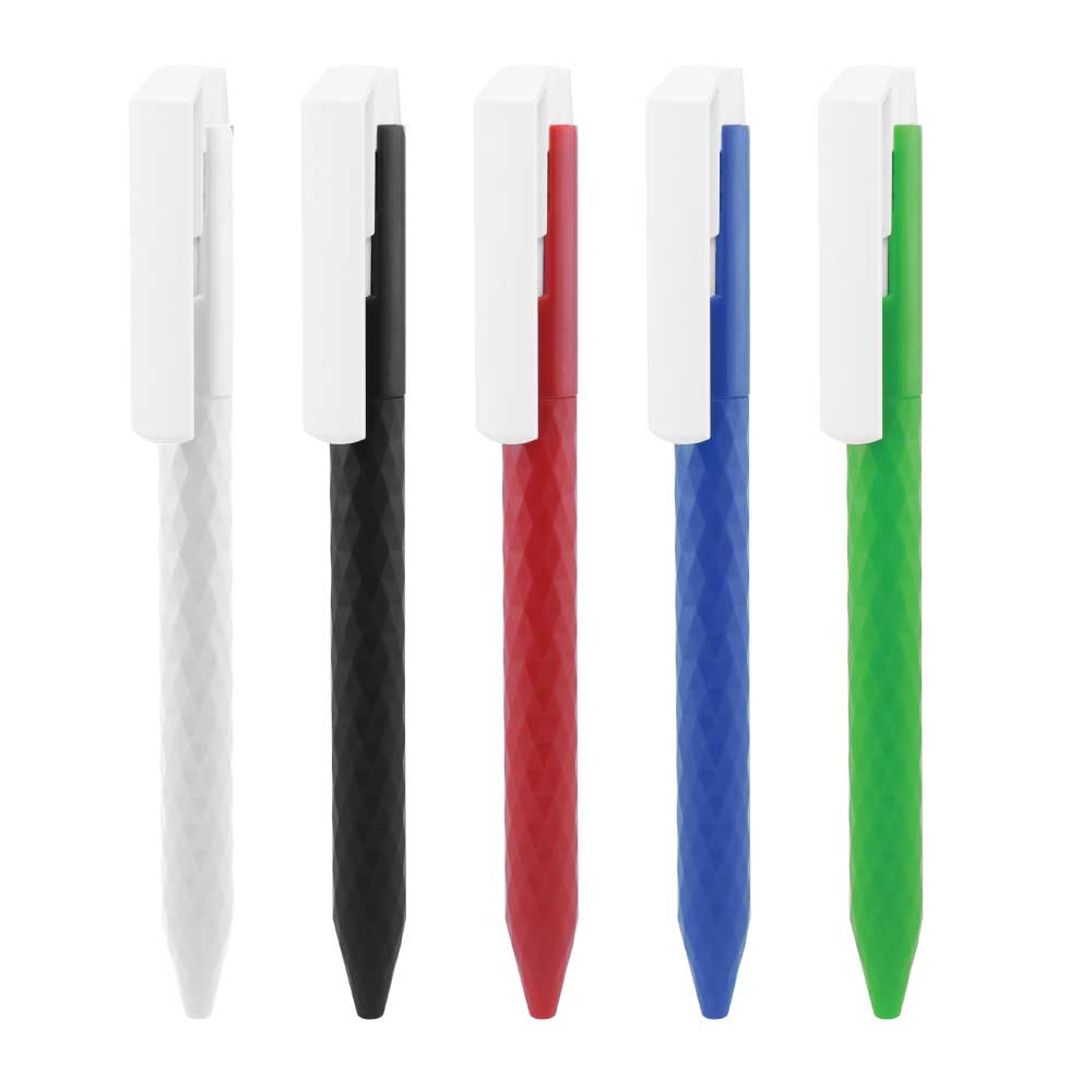 Custom Printed Prism Design Plastic Pens | Logo Branding Corporate Gift | UAE Delivery | Yalla Printing UAE