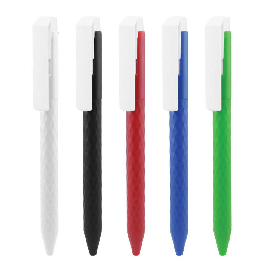 Custom Printed Prism Design Plastic Pens | Logo Branding Corporate Gift | UAE Delivery | Yalla Printing UAE