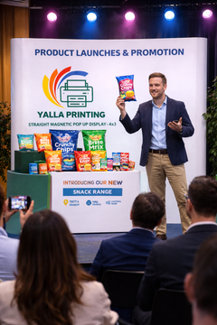 Custom Printed Magnetic Straight Pop Up Stand 4 x 3 with Foldable Structure & Carry Bag – Premium Vinyl Printed Exhibition Backdrop Display | Magnet Panel System for Events, Trade Shows, Retail Promotions & Corporate Branding | Yalla Printing UAE