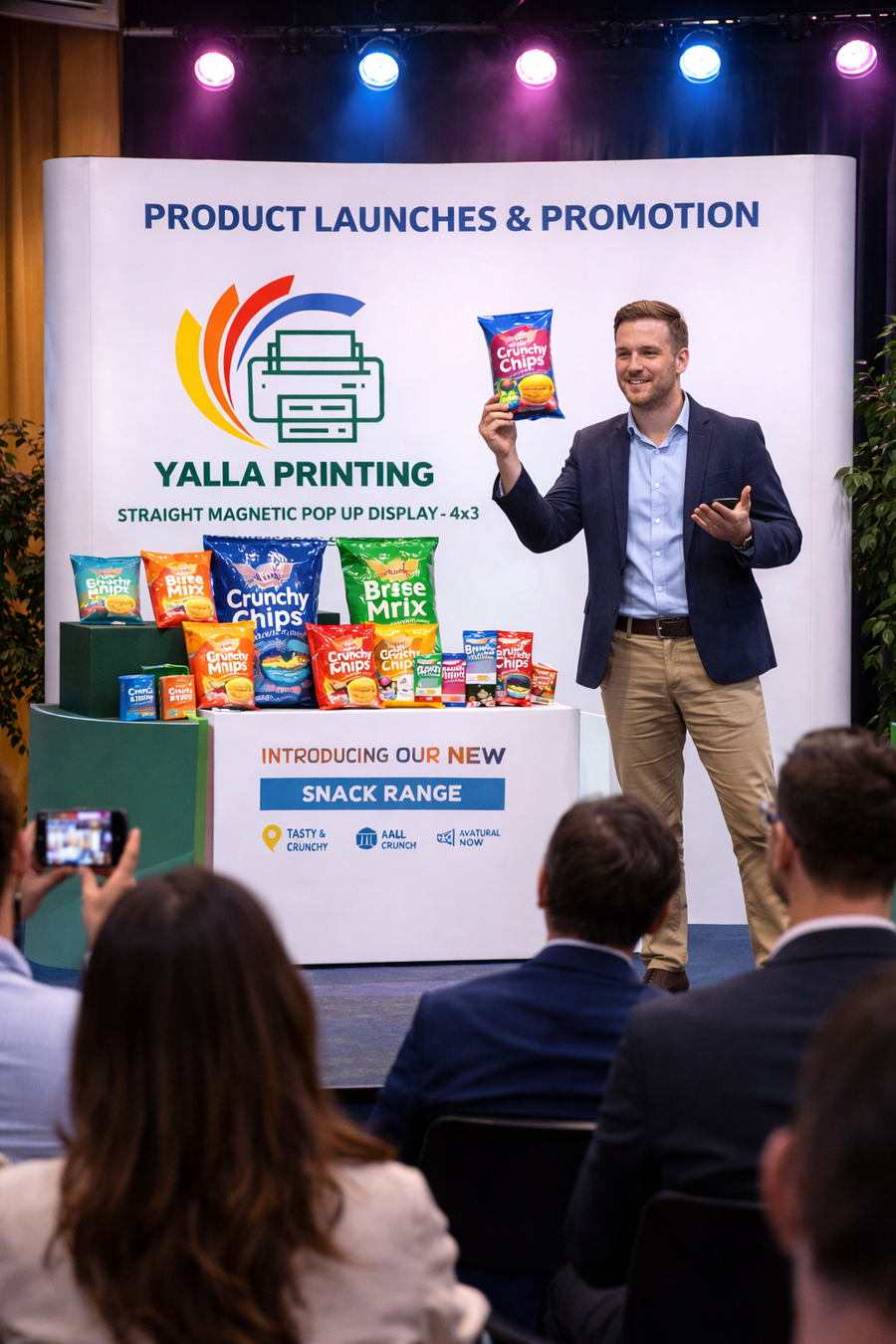 Custom Printed Magnetic Straight Pop Up Stand 4 x 3 with Foldable Structure & Carry Bag – Premium Vinyl Printed Exhibition Backdrop Display | Magnet Panel System for Events, Trade Shows, Retail Promotions & Corporate Branding | Yalla Printing UAE