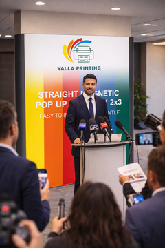Custom Printed Magnetic Straight Pop Up Stand 2 x 3 with Foldable Structure & Carry Bag – Premium Vinyl Printed Exhibition Backdrop Display | Magnet Panel System for Events, Trade Shows, Retail Promotions & Corporate Branding | Yalla Printing UAE