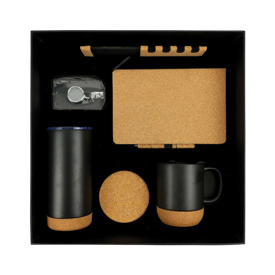 Cork Notebook & Ball Pen Gift Set | Logo Printed Business Gift – Yalla Printing UAE