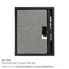 Custom Printed Promotional RPET Gift Sets With Black Cardboard Gift Box A5 - Eco - Friendly RPET | Exhibitions, Conferences, Corporate Events | Yalla Printing UAE