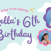 Purple, Pink, Yellow, and Blue Unicorn Princess Birthday Banner for Kids and Toddlers - Yalla Printing