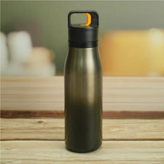 Custom Printed Double Wall Ss Bottles With Push Button Opening - 500 Ml - Stainless Steel | Logo Branding Corporate Gift | UAE Delivery | Yalla Printing UAE