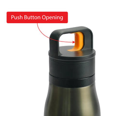 Custom Printed Double Wall Ss Bottles With Push Button Opening - 500 Ml - Stainless Steel | Logo Branding Corporate Gift | UAE Delivery | Yalla Printing UAE