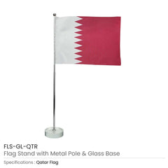 Custom Printed Flag With Metal Pole And Glass Base - Premium Polyester Fabric | Premium Signage & Display Printing | Free Design Support | Yalla Printing UAE