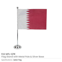 Flag with Metal Pole & Silver Plated Plastic Base | Premium Signage & Display Printing | Free Design Support | Yalla Printing UAE