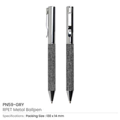 Custom Printed RPET Metal Ball Pens - Stainless Steel | Logo Branding Corporate Gift | UAE Delivery | Yalla Printing UAE