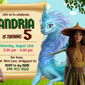 Raya and the Last Dragon" Personalized Birthday Banner - Embark on an Epic Adventure! - Yalla Printing