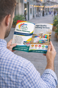 Premium A4 Double-Sided Brochure Printing UAE – Vibrant Full-Color Corporate Brochures with Free Design Support | Professional Business Printing | Free Design Support | Yalla Printing UAE