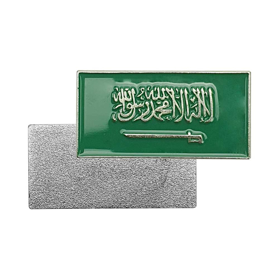 Custom Printed Rectangle Ksa Flag Badges | Exhibitions, Conferences, Corporate Events | Yalla Printing UAE