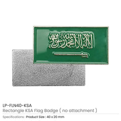 Custom Printed Rectangle Ksa Flag Badges | Premium Signage & Display Printing | Free Design Support | Yalla Printing UAE