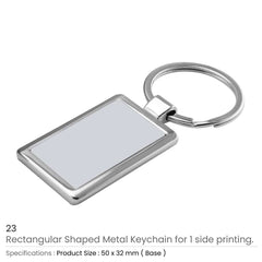 Custom Printed Rectangle Metal Key Holders - Stainless Steel | Logo Branding Corporate Gift | UAE Delivery | Yalla Printing UAE