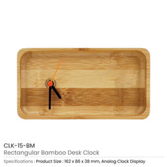 Rectangular Bamboo Desk Clock – Yalla Printing UAE
