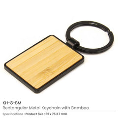 Metal Key Chain with Bamboo – Yalla Printing UAE