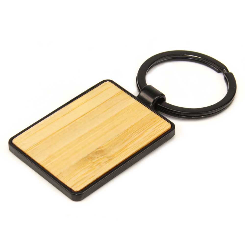 Metal Key Chain with Bamboo – Yalla Printing UAE