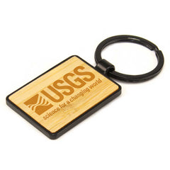 Metal Key Chain with Bamboo – Yalla Printing UAE