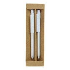 Custom Printed Recycled Aluminum Pen And Pencil Sets - Kraft Brown Paper | Exhibitions, Conferences, Corporate Events | Yalla Printing UAE