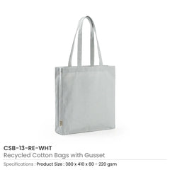 Custom Printed Recycled Cotton Tote Bags With Gusset 220 Gsm - Cotton Fabric | Custom Branded Bag | UAE Delivery | Yalla Printing UAE