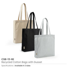 Custom Printed Recycled Cotton Tote Bags With Gusset 220 Gsm - Cotton Fabric | Custom Branded Bag | UAE Delivery | Yalla Printing UAE