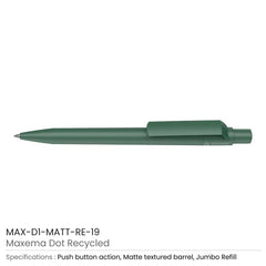 Custom Printed Recycled Pens Maxema Dot | Logo Branding Corporate Gift | UAE Delivery | Yalla Printing UAE