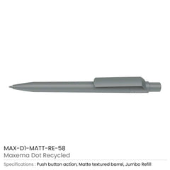 Custom Printed Recycled Pens Maxema Dot | Logo Branding Corporate Gift | UAE Delivery | Yalla Printing UAE