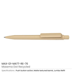 Custom Printed Recycled Pens Maxema Dot | Logo Branding Corporate Gift | UAE Delivery | Yalla Printing UAE