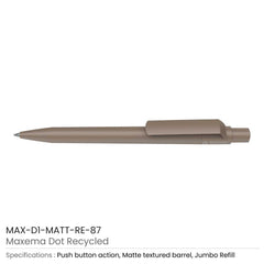 Custom Printed Recycled Pens Maxema Dot | Logo Branding Corporate Gift | UAE Delivery | Yalla Printing UAE