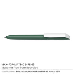 Custom Printed Recycled Pens Maxema Flow Pure | Logo Branding Corporate Gift | UAE Delivery | Yalla Printing UAE