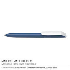 Custom Printed Recycled Pens Maxema Flow Pure | Logo Branding Corporate Gift | UAE Delivery | Yalla Printing UAE