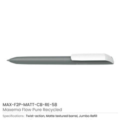 Custom Printed Recycled Pens Maxema Flow Pure | Logo Branding Corporate Gift | UAE Delivery | Yalla Printing UAE