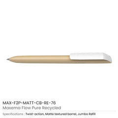 Custom Printed Recycled Pens Maxema Flow Pure | Logo Branding Corporate Gift | UAE Delivery | Yalla Printing UAE