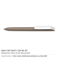 Custom Printed Recycled Pens Maxema Flow Pure | Logo Branding Corporate Gift | UAE Delivery | Yalla Printing UAE