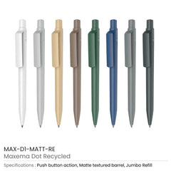Custom Printed Recycled Pens Maxema Dot | Logo Branding Corporate Gift | UAE Delivery | Yalla Printing UAE