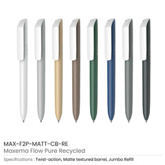 Custom Printed Recycled Pens Maxema Flow Pure | Logo Branding Corporate Gift | UAE Delivery | Yalla Printing UAE