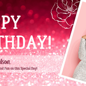 Red and Pink Festive Feminine Glitter Background Happy Birthday Banner - Yalla Printing